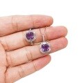 wholesale S925 Sterling Silver Cross-border Amethyst Pendant Necklace for Women, Colored Gemstone Natural Stone Collarbone Chain Wholesale, Ins Style Summer-0-4
