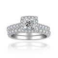wholesale Metal material first: 08ct Princess Cut Moissanite Bridal Set Stackable Engagement Ring for Women, Amazon eBay Best Seller-0-0