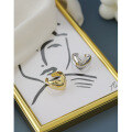 wholesale S925 Sterling Silver Korean-style Simple and Versatile Wide-band Open Heart Ring for Women-0-1