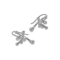 wholesale S925 Sterling Silver Korean Version Ins Light Luxury Design Minimalist Versatile Floral Textured Earrings for Women-Platinum 925 silver