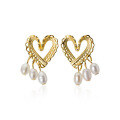 wholesale S925 Sterling Silver Sweet Lace-Trimmed Heart Earrings Korean Style Star Pearl Short Ear Jewelry G3154-0-2