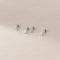 wholesale S925 Sterling Silver Earrings for Women, Minimalist Hollow-out Star Square Triangle Heart Geometric Small Earrings G9562-0-2