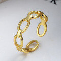 wholesale S925 Sterling Silver Korean-style Light Luxury Hollow Thin Chain Open Ring for Women, Trendy and Elegant-0-2