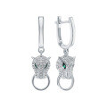 wholesale S925 Sterling Silver Inlaid Zircon Leopard Earrings, Fashionable, Luxurious, Vintage, High-End-0-5
