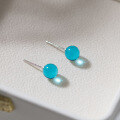wholesale S925 Sterling Silver Fresh and Sweet Ins Style Small and Exquisite Design Delicate Blue Bead Stud Earrings M06248-0-2