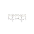 wholesale 925 Sterling Silver Pearl Earrings for Women, Light Luxury Advanced Sense Retro Fringe Full Diamond Four-Pointed Star Stud Earrings, Niche Ear Accessories-0-4
