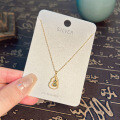 S925 Sterling Silver K Gold Pendant Necklace with Gourd and Plain Pi-0-10