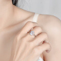 S925 Silver Oval Moissanite Ring 1 Carat Women's Cross-border Jewelry-0-2