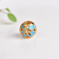 wholesale Golden ancient method Lu Lu Tong Vietnamese sand gold handmade DIY pendant bead spacer bead barrel bead enamel scattered bead accessories pink-0-2