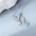 wholesale 925 Sterling Silver New Butterfly Necklace for Women, Minimalist Small Fresh Style, Internet Popular Forest Series Flow Adjustable Choker-0-0