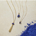 wholesale Metal material first: new minimalist commuting natural lapis lazuli white crystal irregular fashion advanced necklace for women-0-0