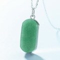 wholesale S925 Sterling Silver European and American New Minimalist Exaggerated Aventurine Pendant Collarbone Chain, Fashionable and Stylish, Wholesale from Manufacturer-0-2