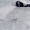 wholesale S925 Sterling Silver Sweetheart Butterfly Diamond-Inlaid Gravity Necklace, Fashionable and Luxurious Niche Design with a High-End Sense Collarbone Chain-0-5