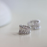 wholesale S925 Sterling Silver 3mm Moissanite Line Earrings, New Import from Korea, Women's Simple and Minimalist Style-A pair of prices