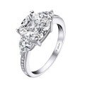 Sterling Silver Geometric Square Heart Ring, Final Sale with Free Shipping-0-3