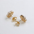 wholesale S925 Silver Plated 14K Gold Natural Freshwater Pearl High-End Stud Earrings Jewelry Manufacturer Wholesale-0-1