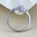 wholesale S925 Sterling Silver Women's 5mm High Carbon Diamond Princess Crown High-End Fashion Ring-0-2