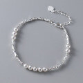 wholesale S925 Sterling Silver Fresh and Sweet Style Designed Chinese Bamboo Knot Beaded Crushed Silver Bracelet S7266-0-2