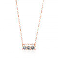 Sterling Silver Moissanite Bow Straight Pendant Necklace-0-3