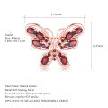 wholesale S925 silver designer-style natural gemstone brooch with butterfly design and classical elegance, featuring genuine garnet-0-0
