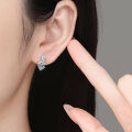 S925 Sterling Silver Bamboo Leaf Moissanite Earrings-0-2