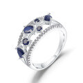 wholesale S925 Silver Luxury Designer Ring with Exquisite Purple Crystal and Natural Sapphire, Opulent Collection-0-11