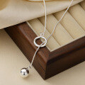 wholesale Metal material new popular spherical pendant long necklace for women, elegant niche design high-end sense luxury sweater chain wholesale-0-2