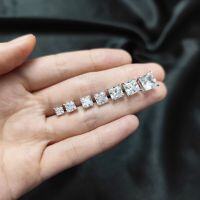 wholesale S925 Sterling Silver Fashion Princess Cut Moissanite Stud Earrings 15/2/3 Carat Eagle Claw Earrings-1.6 carat Moissanite earrings 5mm (0.8ct each)