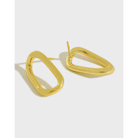 wholesale S925 Sterling Silver Korean Style Elegant Snow Ear Flower Earrings INS Minimalist Hollow-Out Irregular Geometric Circle Earrings for Women-18K gold [with sterling silver ear plugs]  925 silver