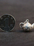 wholesale 990 Sterling Silver Retro Teapot Pendant, Hanging Pot Charm, Let Time Simmer into a Pot of Tea, Afternoon Tea-0-5