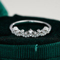 S925 Sterling Silver Hip-hop Crown Ring with Moissanite for Women-0-4