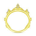 wholesale 18k Gold Plated 925 Sterling Silver Zircon Crown Ring for Women, Small Batch Luxury Silver Jewelry Ring-0-2