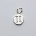 wholesale S925 sterling silver plain silver zodiac round pendant charm DIY handmade bracelet accessory-0-3