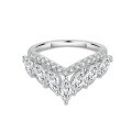 wholesale S925 Sterling Silver 3*6mm Marquise Crown V-Shaped Ring, TikTok Viral Jewelry-0-0