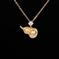 S925 Sterling Silver K Gold Pendant Necklace with Gourd and Plain Pi-S925 Sterling Silver MS-2401 (20 point Moissanite)  925 Silver