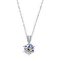 S925 Silver Cross-Border Snake Year Moissanite Necklace for Women-0-3