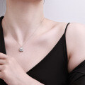 Rhodium-Plated Moissanite Sunflower Pendant Necklace for Women-0-2