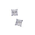wholesale S925 Sterling Silver 7*7mm Princess Cut White Diamond Trendy Stud Earrings for Women, Cross-border AliExpress Style-0-4