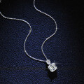 S925 Silver Pendant with 1ct Moissanite, Emerald Cut-0-1