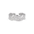 wholesale S925 sterling silver lava texture irregular couple rings, small batch unique double-layer spliced stackable matching bands-0-5