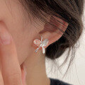wholesale S925 Sterling Silver Textured Butterfly Ear Studs Women's Korean New Ins Trend Versatile High-end Earrings-0-0