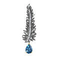 wholesale S925 silver feather design natural gemstone brooch with garnet, convertible to pendant-0-8