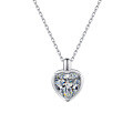 Sterling Silver Moissanite Heart Necklace Women's Fashion Pendant-0-3
