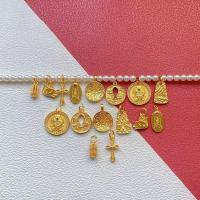 wholesale Gold-plated 925 Ancient Silver Dharma Wheel Lotus Six-Syllable Mantra and Palden Lhamo Pendant for Blessings, Peace, and Joy DIY-A cross