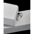 wholesale S925 sterling silver Korean version ins niche design textured inlaid round zirconia open ring for women-0-1