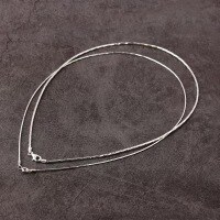 wholesale S925 Sterling Silver Soft Choker Snake Chain DIY Handmade Accessories Collarbone Necklace Women's Round Neck Chain Imported Silver Chain Collar-1mm thick 16 inches