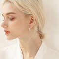 S925 Silver Freshwater Pearl Spoon Design French Luxury Ear Hooks, Simple and Elegant-0-1