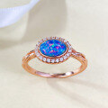 wholesale Rose Gold Plated 925 Silver Inlaid with One Carat Australian Opal Blue Purple Ring for Women Live Cross-Border by Zhuozhifan New-0-2
