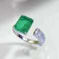 wholesale Metal material first, Zhuo Zhifan Jewelry new women's simulated emerald open ring,,-0-5