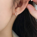 wholesale S925 Sterling Silver Fresh and Sweet Ins Style Asymmetric Diamond-Encrusted Pig Nose Ear Clasp M06030-0-3